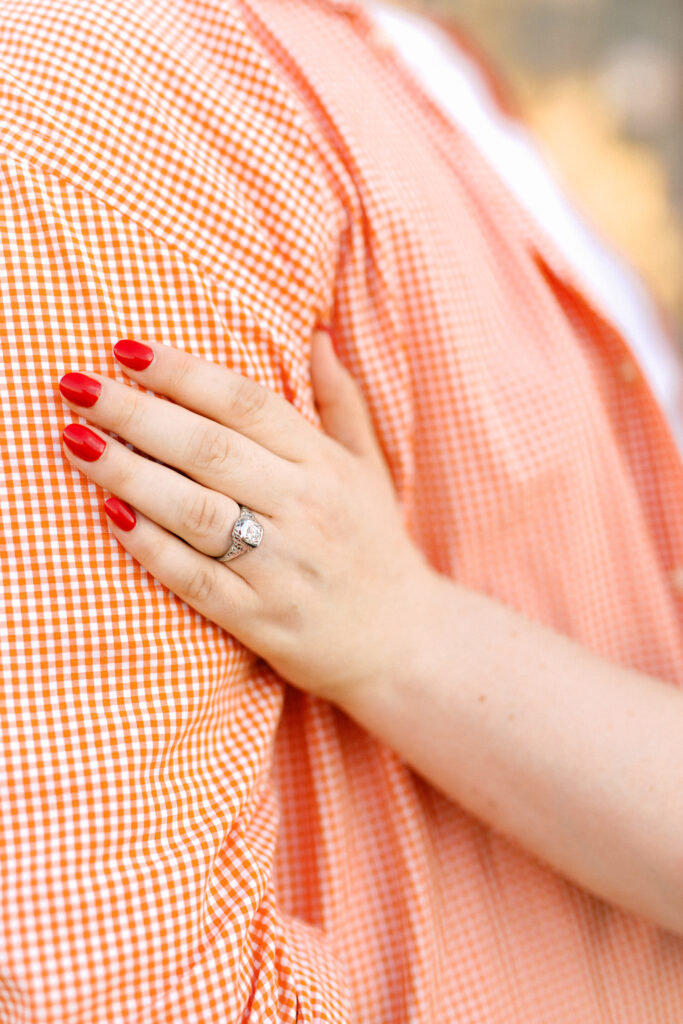 Woman wears her fiance's grandmother's ring after he proposes to her in Kennesaw, Georgia