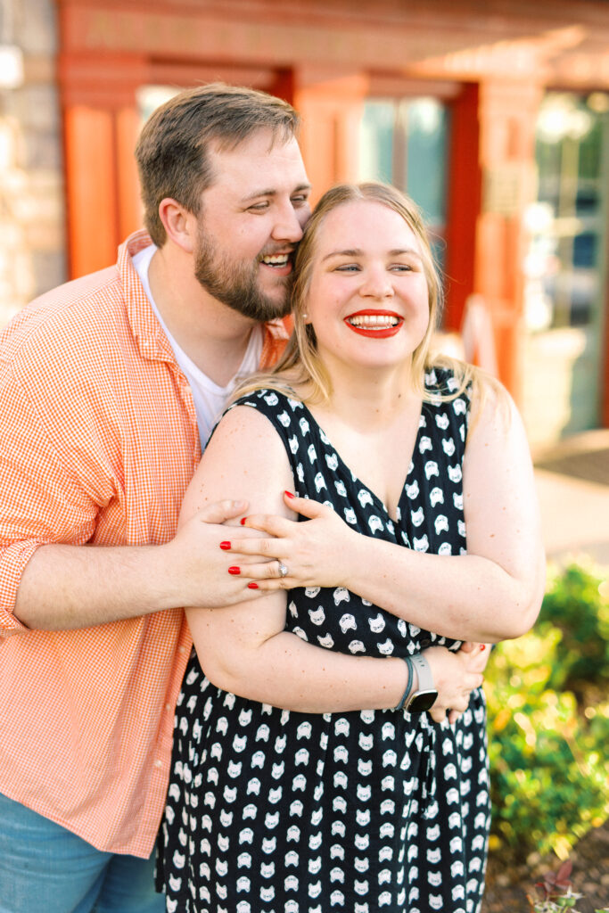 Giddy couple laughs with glee after he proposes to her in Kennesaw, Georgia