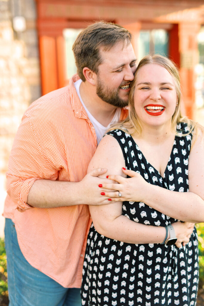 Giddy couple laughs with glee after he proposes to her in Kennesaw, Georgia