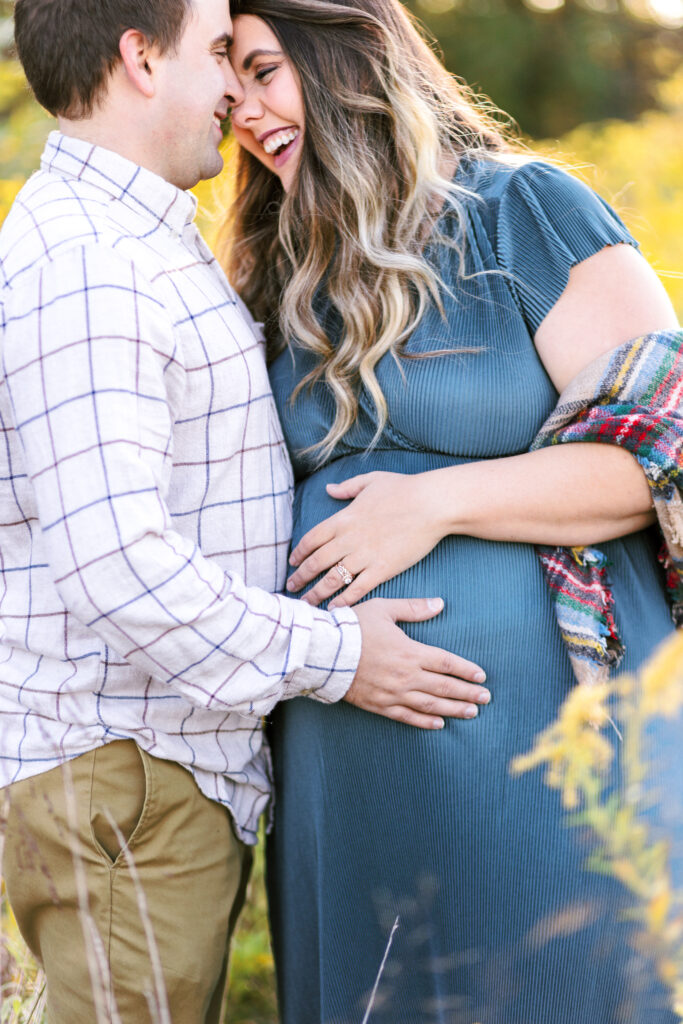 Expecting parents share a moment during maternity photoshoot in Cobb County, Georgia